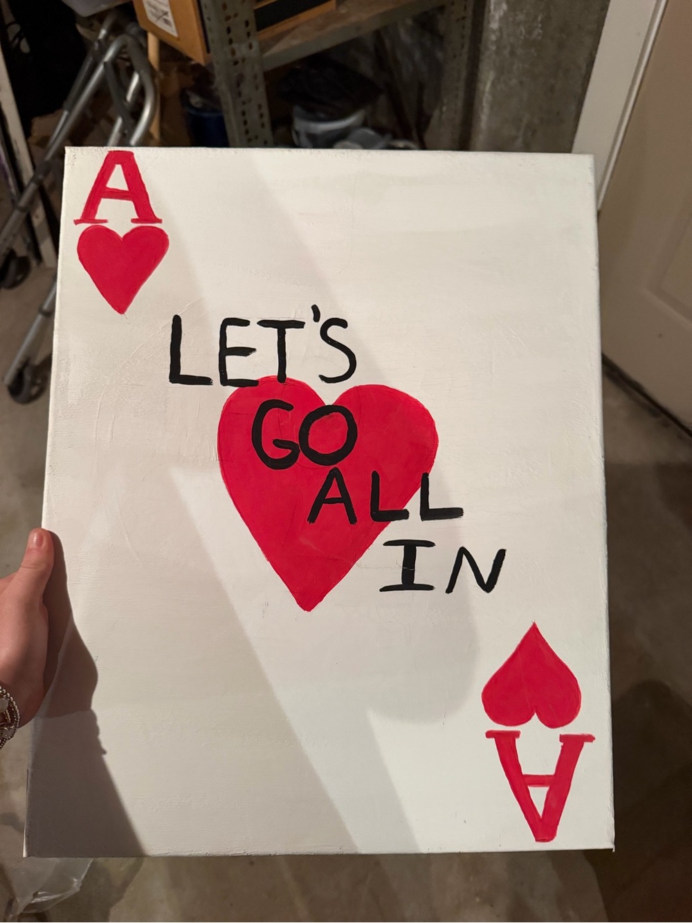 Let's Go All In - Red Heart Home Art Canvas